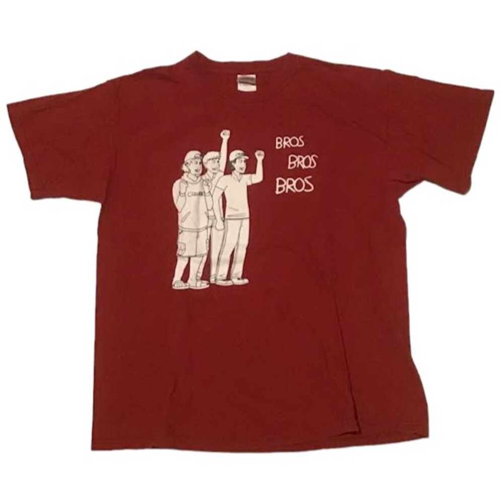 College Boys Bros Bros Bros Cheering Adult T Shirt Red Large Fiends Vintage